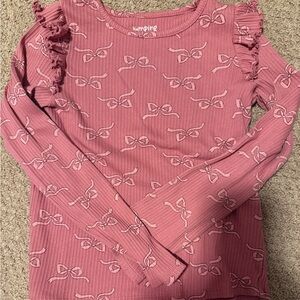 Jumping Beans Mauve Long Sleeve Top with Bow Pattern